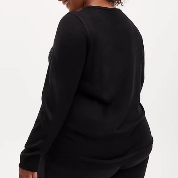 TORRID DISNEY THE NIGHTMARE BEFORE CHRISTMAS BLACK INTARSIA UGLY SWEATER 0689 - Picture 2 of 5